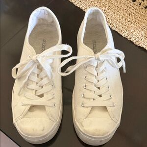 Soda White Lace-Up Sneakers